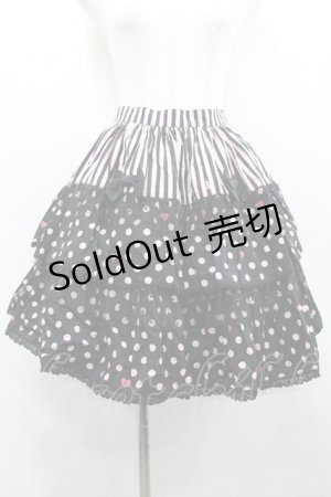 画像: BABY,THE STARS SHINE BRIGHT / Baby Cafe柄 Cream Puff スカート  ショコラ×黒レース I-26-01-20-087-BA-OP-SA-ZI