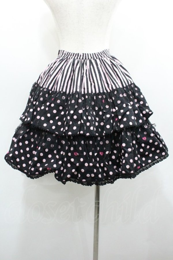 画像2: BABY,THE STARS SHINE BRIGHT / Baby Cafe柄 Cream Puff スカート  ショコラ×黒レース I-26-01-20-087-BA-OP-SA-ZI (2)