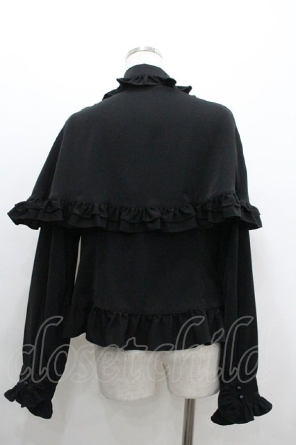 画像2: AND ROMEO / シフォンケープシフォンブラウス  黒 I-26-01-20-009-LO-BL-SA-ZI (2)