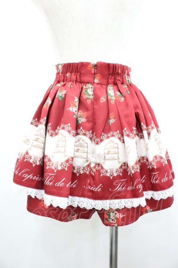 画像2: Ank Rouge / aftanoon tea printスカパン  赤Ｘ白 I-26-01-20-090-CA-PA-SA-ZI (2)