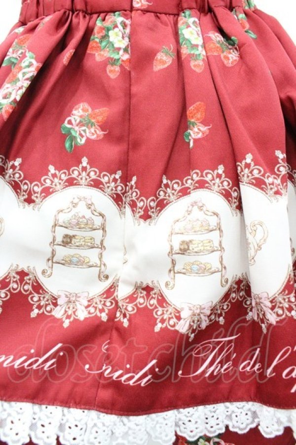 画像3: Ank Rouge / aftanoon tea printスカパン  赤Ｘ白 I-26-01-20-090-CA-PA-SA-ZI (3)