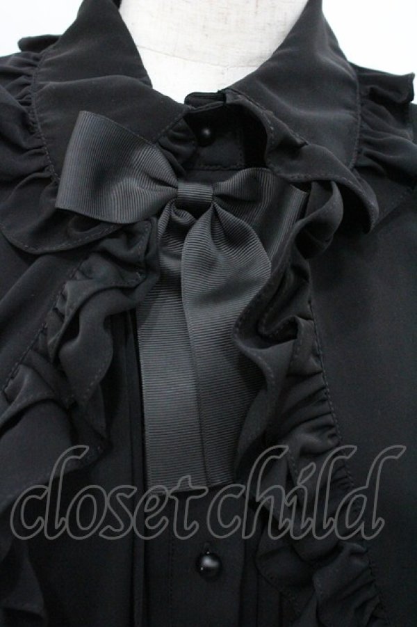 画像3: AND ROMEO / シフォンケープシフォンブラウス  黒 I-26-01-20-009-LO-BL-SA-ZI (3)