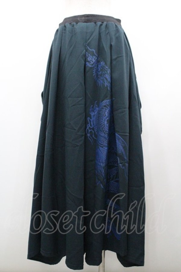 画像2: Qutie Frash / 袴風パンツ  グリーンＸ青 I-26-01-20-094-QU-PA-SA-ZI (2)