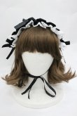 画像2: MARBLE / フリルレース&ローズリボンヘッドドレス  黒ｘ白 I-26-01-20-103-GO-AC-SA-ZI (2)
