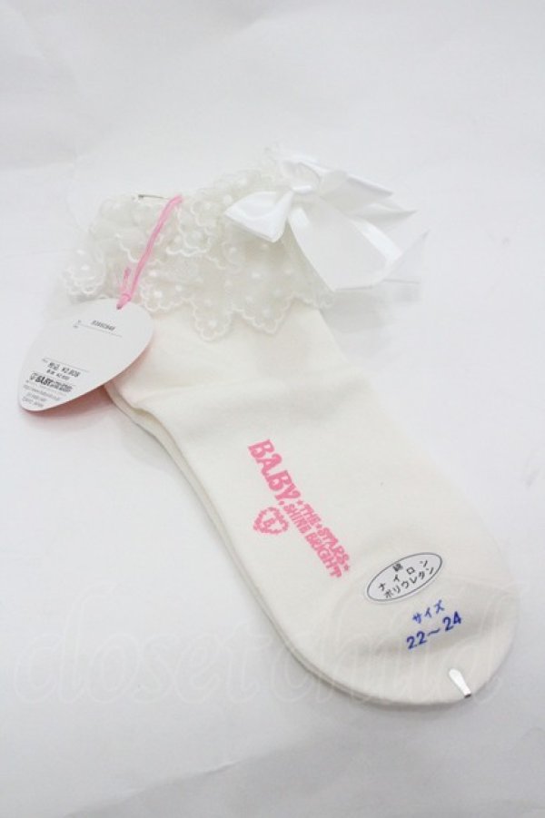 画像2: BABY,THE STARS SHINE BRIGHT / チュールレースのクルー丈ソックス  白 I-26-01-20-113-BA-ZA-SA-ZI (2)