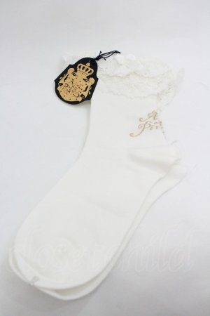 画像: ALICE and the PIRATES / トーションレースクルー丈ソックス  白 I-26-01-20-114-PA-ZA-SA-ZI