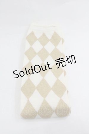 画像: BABY,THE STARS SHINE BRIGHT / ON ダイヤ柄オーバーニー  白Ｘゴールド I-26-01-20-115-BA-ZA-SA-ZI