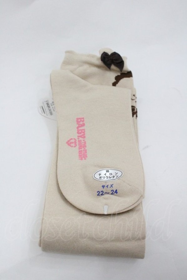 画像2: BABY,THE STARS SHINE BRIGHT / くまくみゃオーバーニーソックス  ブラウン I-26-01-20-116-BA-ZA-SA-ZI (2)