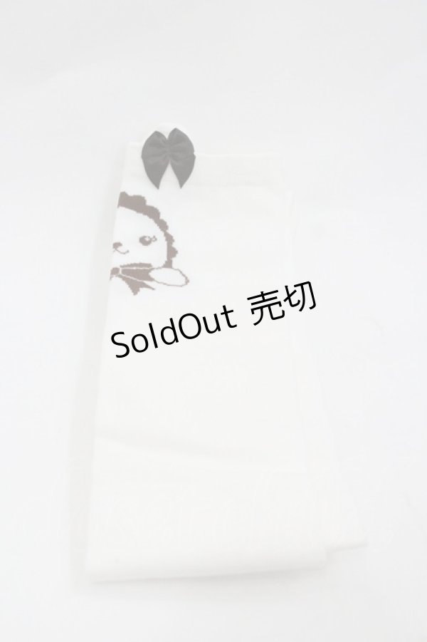 画像1: BABY,THE STARS SHINE BRIGHT / くまくみゃオーバーニーソックス  白 I-26-01-20-117-BA-ZA-SA-ZI (1)