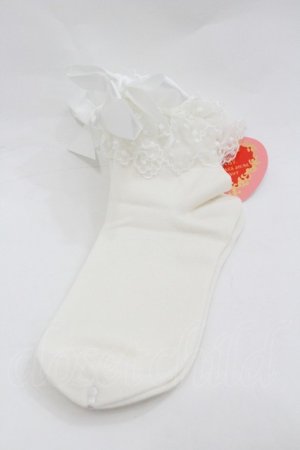 画像: BABY,THE STARS SHINE BRIGHT / チュールレースクルー丈ソックス  白 I-26-01-20-119-BA-ZA-SA-ZI