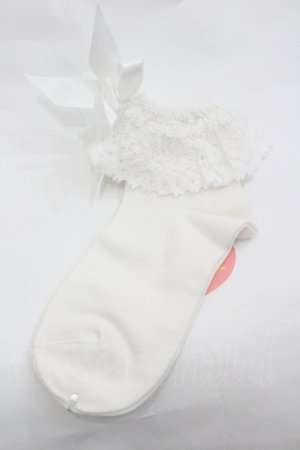 画像: BABY,THE STARS SHINE BRIGHT / トーションレースクルー丈ソックス  白 I-26-01-20-121-BA-ZA-SA-ZI