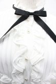 画像3: AND ROMEO / フリルシフォンピンタック長袖ブラウス  白Ｘ黒 I-26-01-20-014-LO-BL-SA-ZI (3)