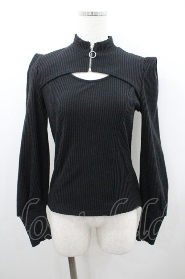 画像1: EATME / ジップハイネックニット F 黒 I-26-01-20-020-LO-TO-SA-ZI (1)