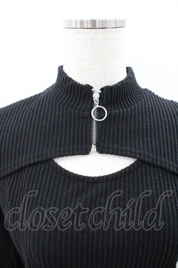 画像3: EATME / ジップハイネックニット F 黒 I-26-01-20-020-LO-TO-SA-ZI (3)