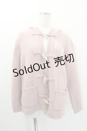 画像: PINK HOUSE / PHロゴワッペン付きフードニットカーディガン  ピンク I-26-01-20-031-LO-TO-SA-ZI