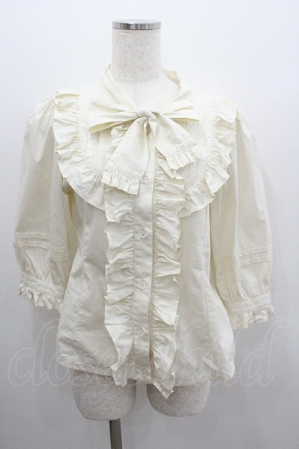 画像1: ALICE and the PIRATES / Rubanタイブラウス  生成り I-26-01-22-001-PA-BL-SA-ZI (1)