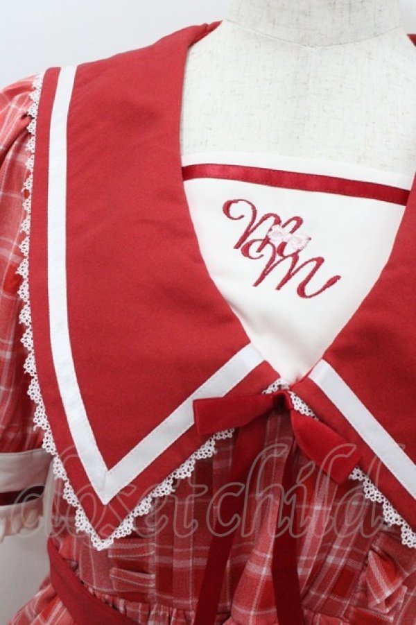 画像2: Dear My Love / マイメロディ学園ワンピース M 赤チェック I-26-01-22-037-EL-OP-SA-ZI (2)