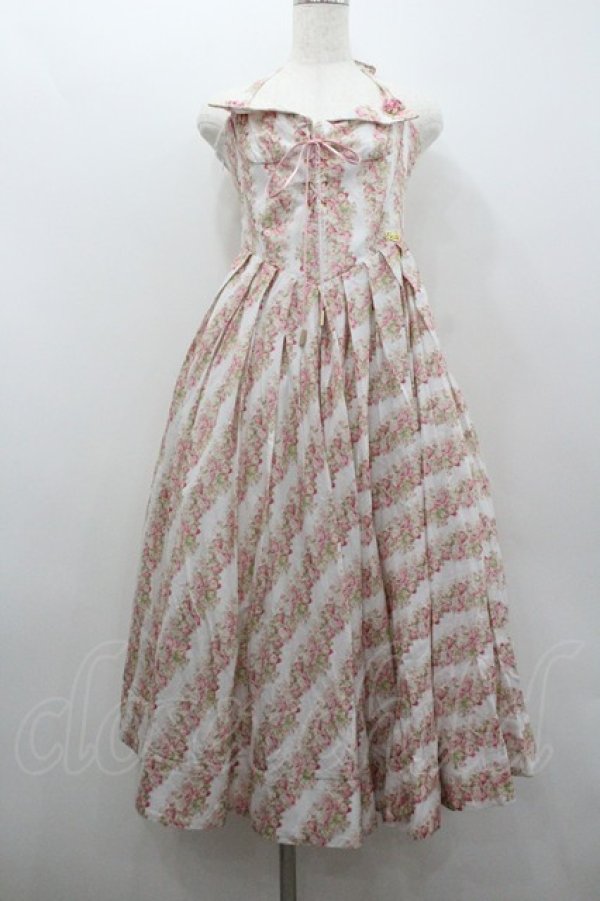 画像1: LACE MADE / トスカニーローズコルセットドレス L 白Ｘピンク I-26-01-22-038-EL-OP-SA-ZI (1)