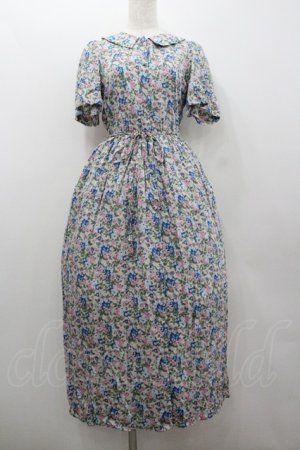 画像: merry jenny / フラワー総柄ワンピース  アイボリーＸ青Ｘピンク I-26-01-22-039-LO-OP-SA-ZI