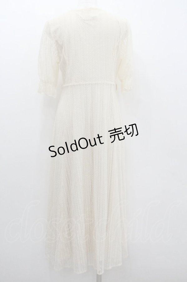 画像2: F&A / ストライプレースガウンワンピース  生成り I-26-01-22-040-LO-OP-SA-ZI (2)