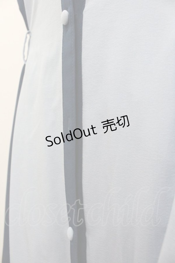 画像4: axes femme / レース切替配色シャツワンピース  ブルー I-26-01-22-043-AX-OP-SA-ZI (4)