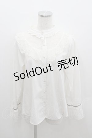 画像: axes femme / 繊細袖レースとろみブラウス  アイボリー I-26-01-22-005-AX-BL-SA-ZI