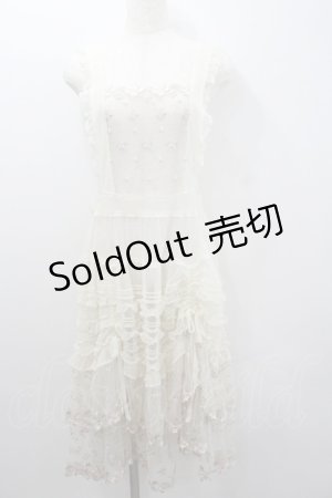 画像: PINK HOUSE / ドットチュール+ローズレースエプロンドレス  生成り I-26-01-22-046-LO-OP-SA-ZI