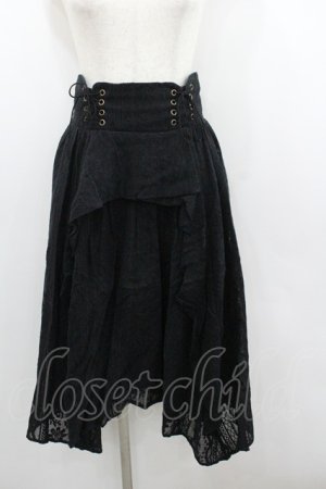 画像: axes femme / 総レース編み上げスカート  黒 I-26-01-22-051-AX-SK-SA-ZI