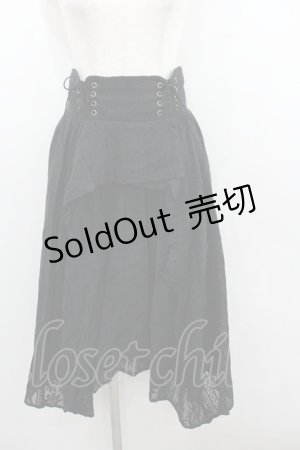 画像: axes femme / 総レース編み上げスカート  黒 I-26-01-22-051-AX-SK-SA-ZI