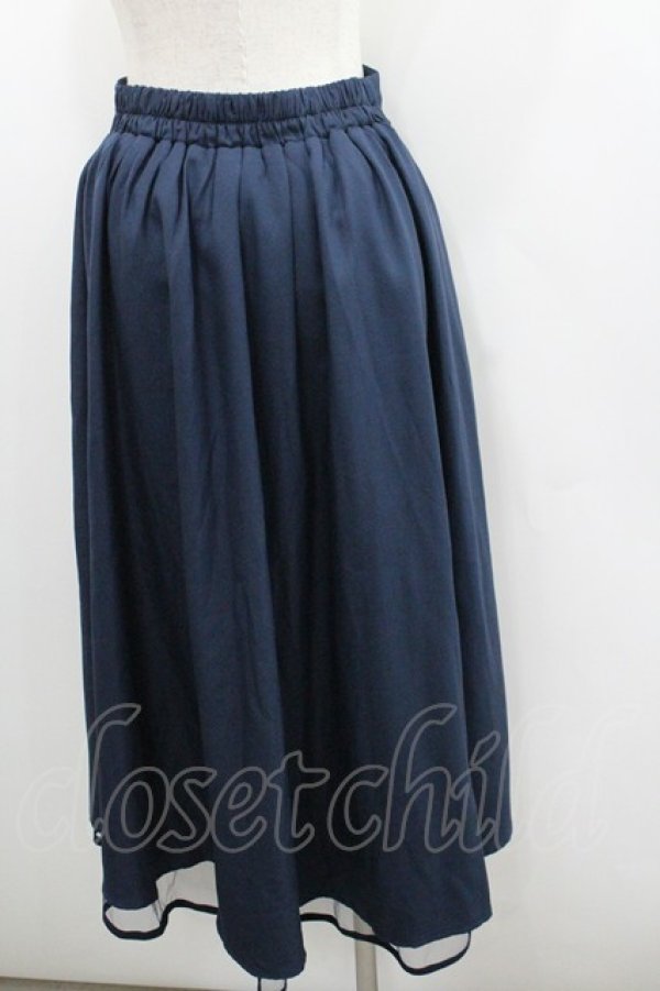 画像3: axes femme / フロントジップイレヘムスカート F ネイビー I-26-01-22-052-AX-TO-SA-ZI (3)