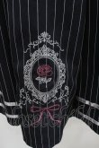 画像2: axes femme / 薔薇カメオ刺繍ストライプスカート  黒Ｘ白 I-26-01-22-054-AX-SK-SA-ZI (2)
