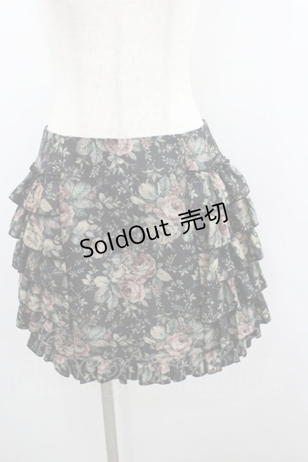 画像1: EXCENTRIQUE / ゴブランサイドフリルスカート  黒ＸブラウンＸピンク I-26-01-22-055-EL-SK-SA-ZI (1)