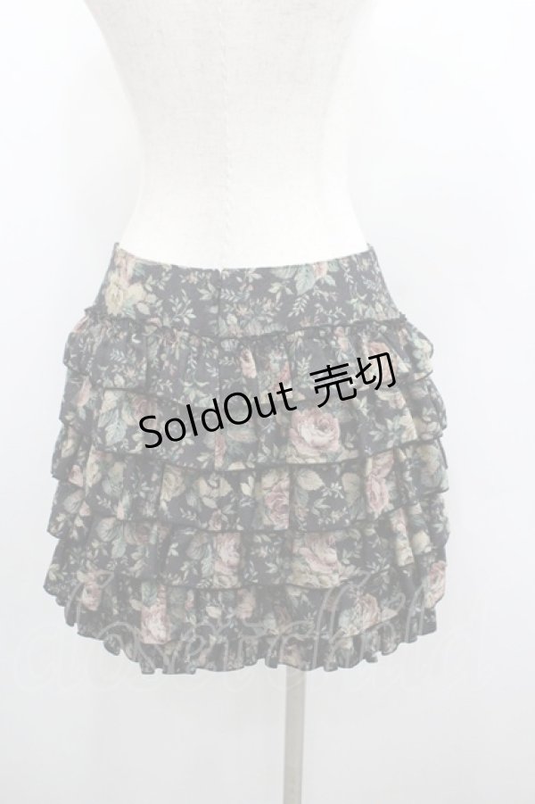 画像2: EXCENTRIQUE / ゴブランサイドフリルスカート  黒ＸブラウンＸピンク I-26-01-22-055-EL-SK-SA-ZI (2)