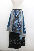 画像2: Qutie Frash / 和柄ハカマロングスカート  青Ｘシルバー I-26-01-22-057-QU-PA-SA-ZI (2)