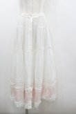 画像1: PINK HOUSE / ハートワッペンパッチワーク使いローンスカート  白Ｘピンク I-26-01-22-058-LO-SK-SA-ZI (1)