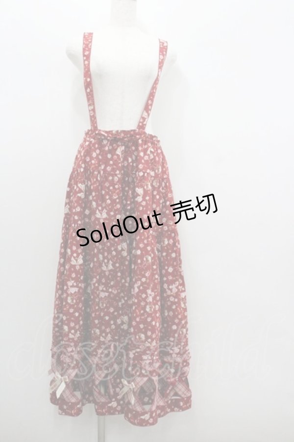 画像1: PINK HOUSE / 格子デザイン小花スカート  赤 I-26-01-22-062-LO-SK-SA-ZI (1)