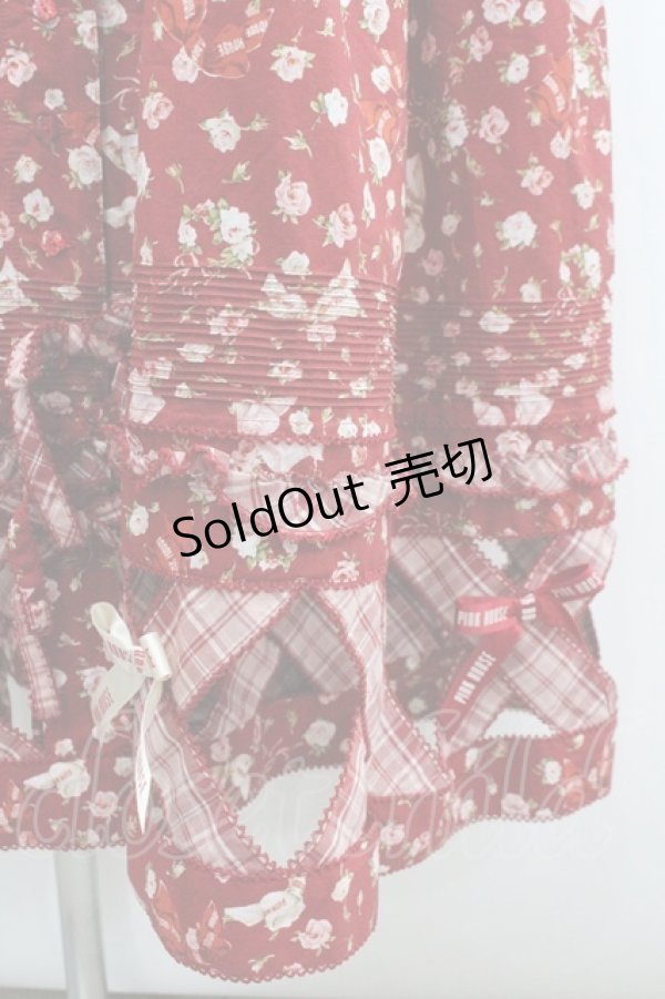 画像2: PINK HOUSE / 格子デザイン小花スカート  赤 I-26-01-22-062-LO-SK-SA-ZI (2)