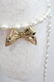 画像2: PINK HOUSE / リボンモチーフ使いパールチェーンベルト  ゴールドＸ白 I-26-01-22-069-LO-AC-SA-ZI (2)