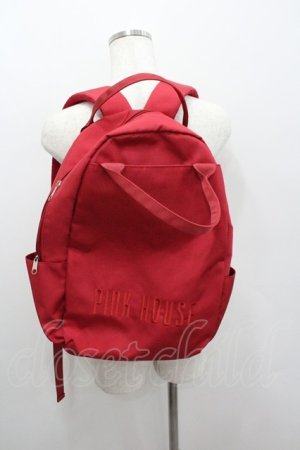画像: PINK HOUSE / ピンクハウスロゴ刺繍バックパック  赤 I-26-01-22-072-LO-BG-SA-ZI
