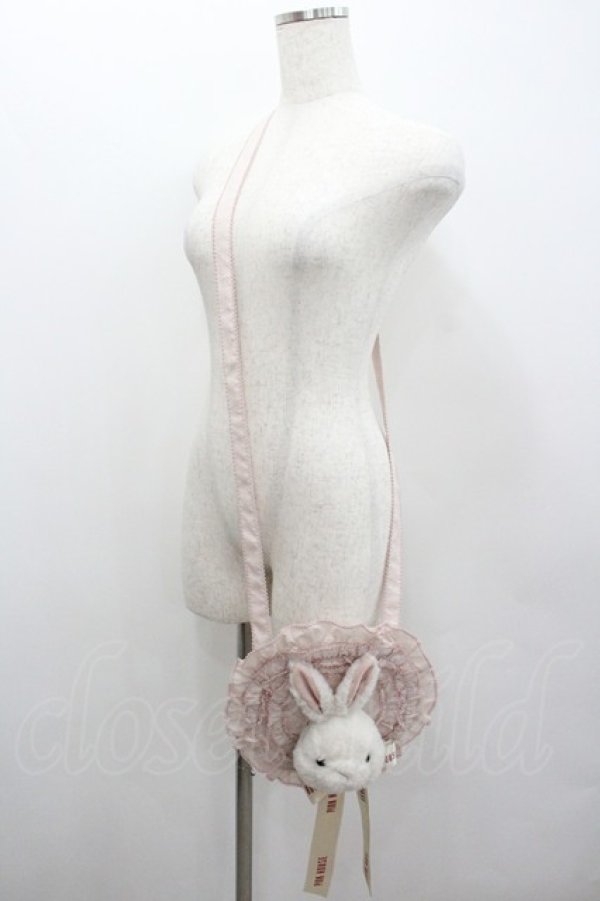 画像2: PINK HOUSE / うさぎ顔ぐるみ付きサークルフリルポシェット  ピンク I-26-01-22-073-LO-BG-SA-ZI (2)