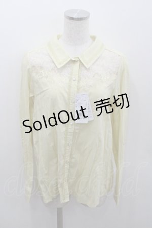 画像: axes femme / 刺繍デザインシャツブラウス M イエロー I-26-01-22-008-AX-BL-SA-ZI