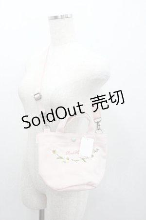 画像: PINK HOUSE / マーガレットブーケ刺繍ミニトートポシェット  ピンク I-26-01-22-076-LO-BG-SA-ZT0213R