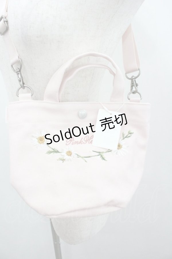 画像2: PINK HOUSE / マーガレットブーケ刺繍ミニトートポシェット  ピンク I-26-01-22-076-LO-BG-SA-ZT0213R (2)