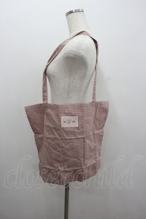 画像: PINK HOUSE / ギンガムチェックロゴワッペントートバッグ  ピンクＸ白 I-26-01-22-080-LO-BG-SA-ZI