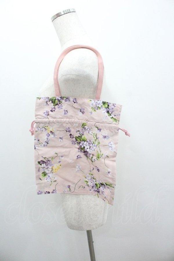 画像1: PINK HOUSE / Little Violet柄巾着バッグ   I-26-01-22-081-LO-BG-SA-ZI (1)