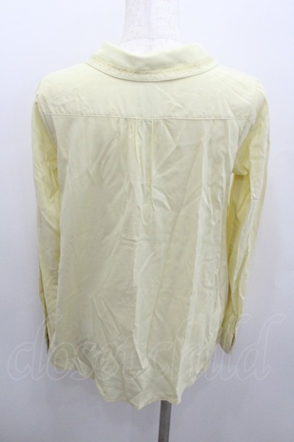 画像3: axes femme / 刺繍デザインシャツブラウス M イエロー I-26-01-22-008-AX-BL-SA-ZI (3)