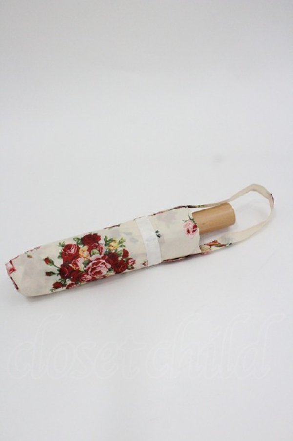 画像1: PINK HOUSE / フラワー折り畳みアンブレラ  アイボリー I-26-01-22-086-LO-ZA-SA-ZI (1)