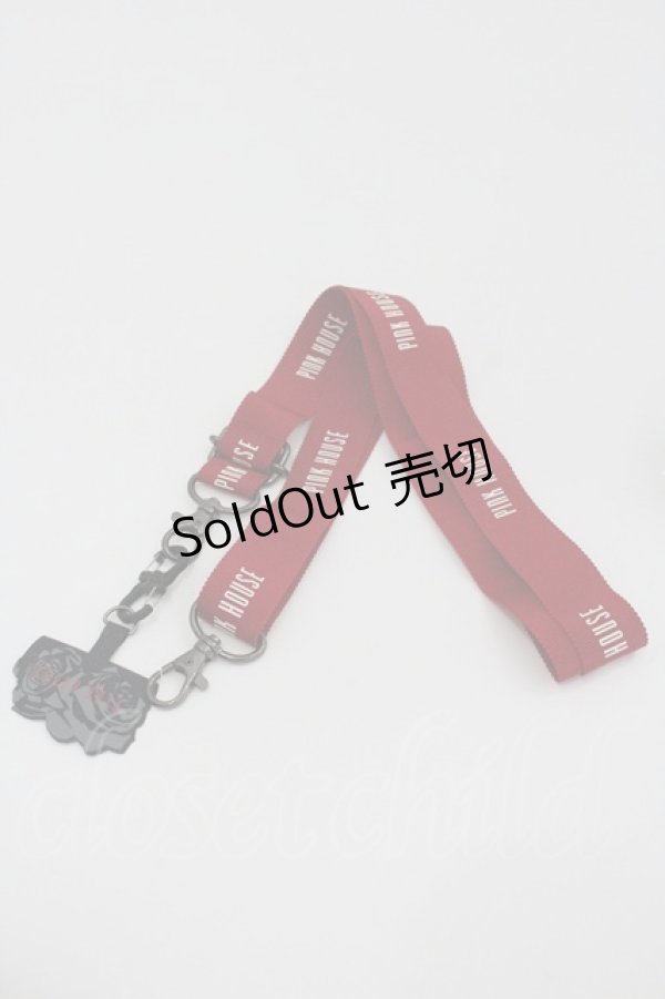 画像2: PINK HOUSE / ロゴリボン携帯ショルダーストラップ  赤Ｘ白 I-26-01-22-089-LO-ZA-SA-ZI (2)