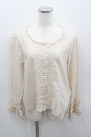 画像: PINK HOUSE / ローンノーカラーブラウス  生成り I-26-01-22-010-LO-BL-SA-ZI