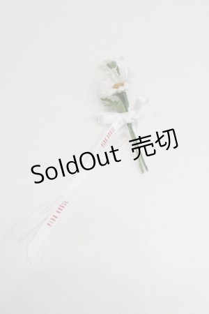 画像: PINK HOUSE / フラワーモチーフミニコサージュ  白Ｘ緑 I-26-01-22-116-LO-AC-SA-ZI